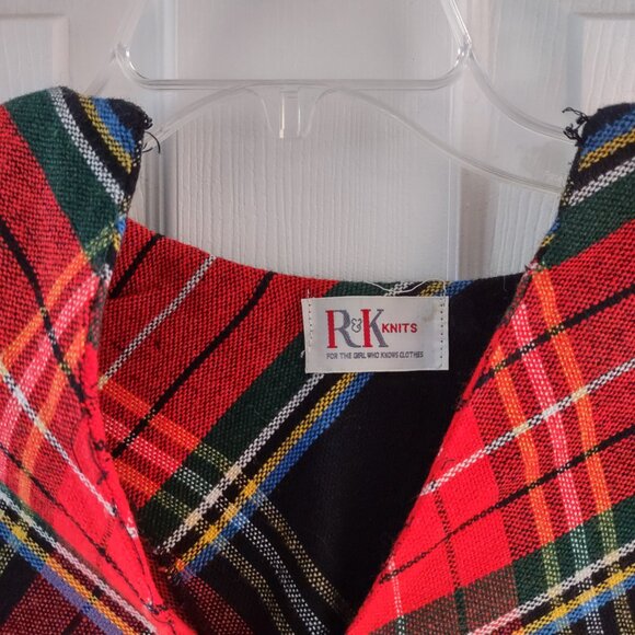 Ladies Vintage R&K Knits Red Plaid Poncho Size 8 From Early 1970s - Picture 8 of 9